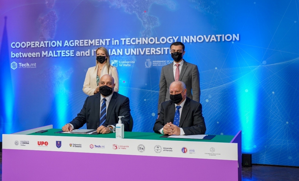 Tech.Mt and University of Malta sign cooperation agreement in technology innovation with eight Italian universities
