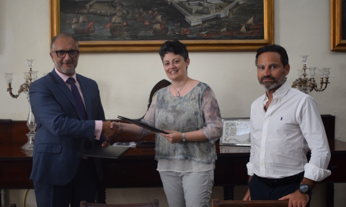 Ing Christian Sammut, CEO at BMIT Technologies plc. with Marisa Xuereb, President of The Malta Chamber