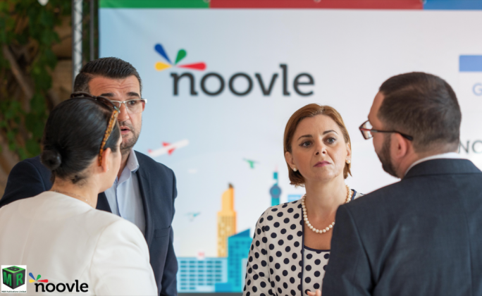 Gozo minister Justyne Caruana (second from right) attended a Cloud Summit, organised by Noovle at Castello Dei Baroni in Wardija in October 2018