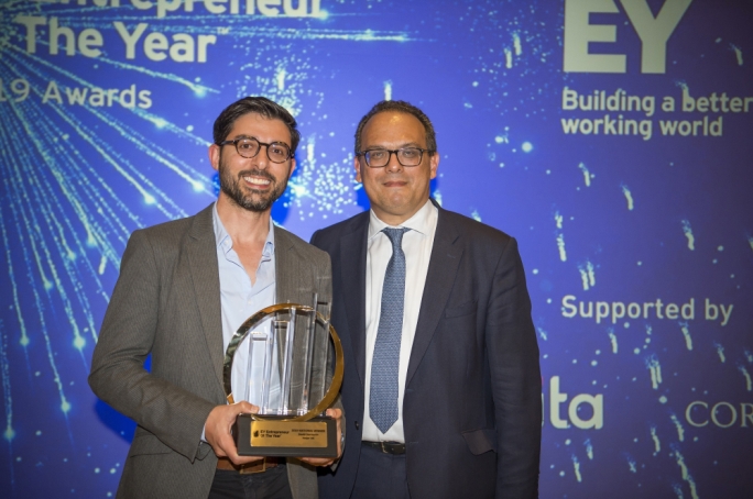 EY Malta Entrepreneur of the Year David Darmanin and Ron Attard, EY Malta Managing Partner