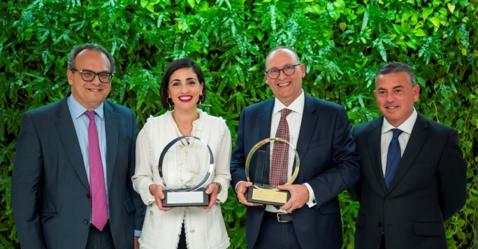 Left to right: Ronald Attard, EY Malta Country Managing Partner; Krystle Penza, Rising Star 2022 – Mvintage; Mark Bajada, EY Entrepenreur of the Year 2022 - Bajada Investments; Kevin Mallia, EY Malta Consulting Lead and EY Entrepreneur of the Year Program Lead