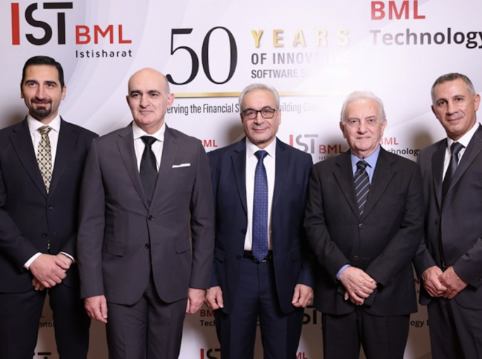 Left to right: Jonathan Caruana, CTO, Marcel Cassar, CEO, Raji Challita, General Manager BML, Joe Faddoul, Founder & former Chairman BML, and Walid Atmeh, Assistant Director – Banking BML